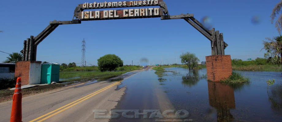 Crecida Contin a cortado el acceso a la Isla del Cerrito