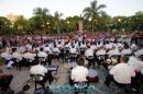 Fuentes de aguas danzantes en la Plaza 25 de Mayo